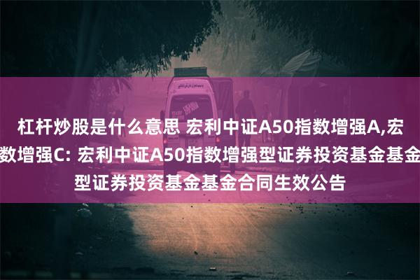 杠杆炒股是什么意思 宏利中证A50指数增强A,宏利中证A50指数增强C: 宏利中证A50指数增强型证券投资基金基金合同生效公告