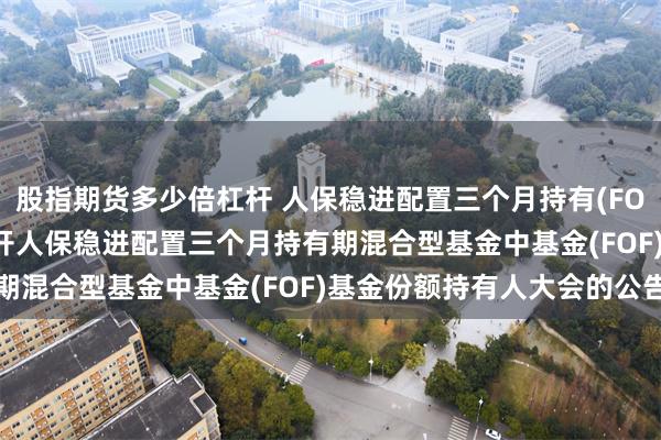 股指期货多少倍杠杆 人保稳进配置三个月持有(FOF): 关于以通讯方式召开人保稳进配置三个月持有期混合型基金中基金(FOF)基金份额持有人大会的公告