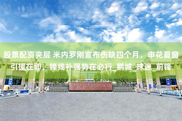 股票配资夹层 米内罗刚宣布伤缺四个月，申花夏窗引援在即，锋线补强势在必行_鹏城_球迷_前锋