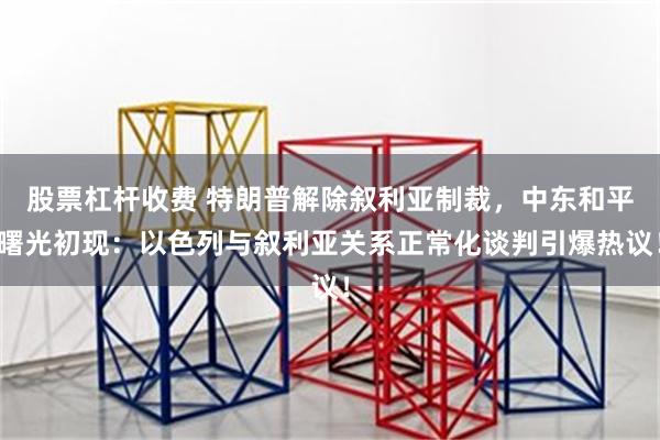 股票杠杆收费 特朗普解除叙利亚制裁，中东和平曙光初现：以色列与叙利亚关系正常化谈判引爆热议！